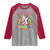 Funny Dabbing Thru 100 Days Of School Raglan Shirt Dabbing Unicorn Rainbow