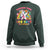 Funny Dabbing Thru 100 Days Of School Sweatshirt Dabbing Unicorn Rainbow