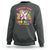 Funny Dabbing Thru 100 Days Of School Sweatshirt Dabbing Unicorn Rainbow