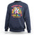 Funny Dabbing Thru 100 Days Of School Sweatshirt Dabbing Unicorn Rainbow