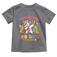 Funny Dabbing Thru 100 Days Of School Toddler T Shirt Dabbing Unicorn Rainbow
