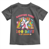 Funny Dabbing Thru 100 Days Of School Toddler T Shirt Dabbing Unicorn Rainbow