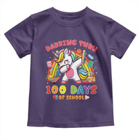 Funny Dabbing Thru 100 Days Of School Toddler T Shirt Dabbing Unicorn Rainbow