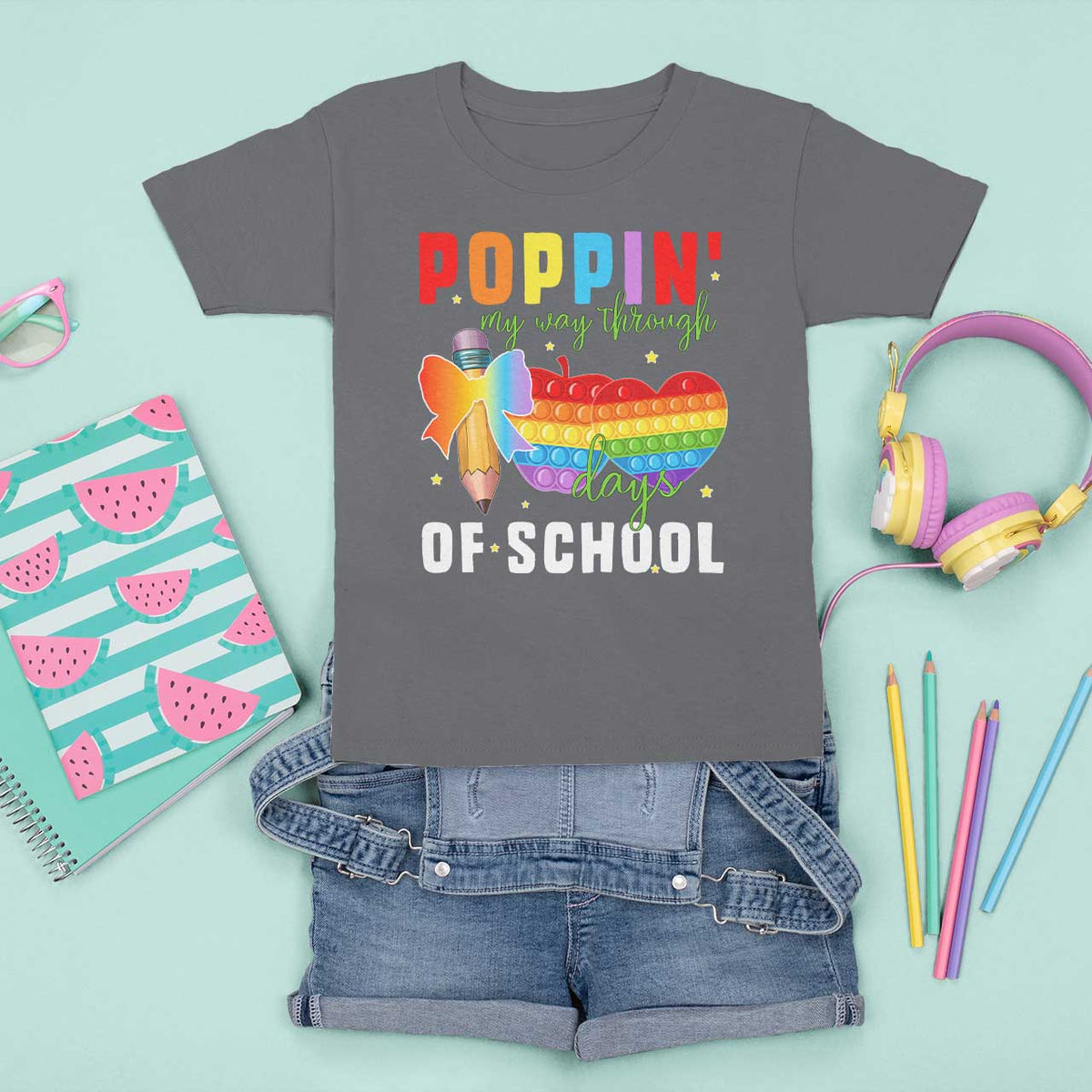 Funny Poppin' My Way Through 100 Day T Shirt For Kid