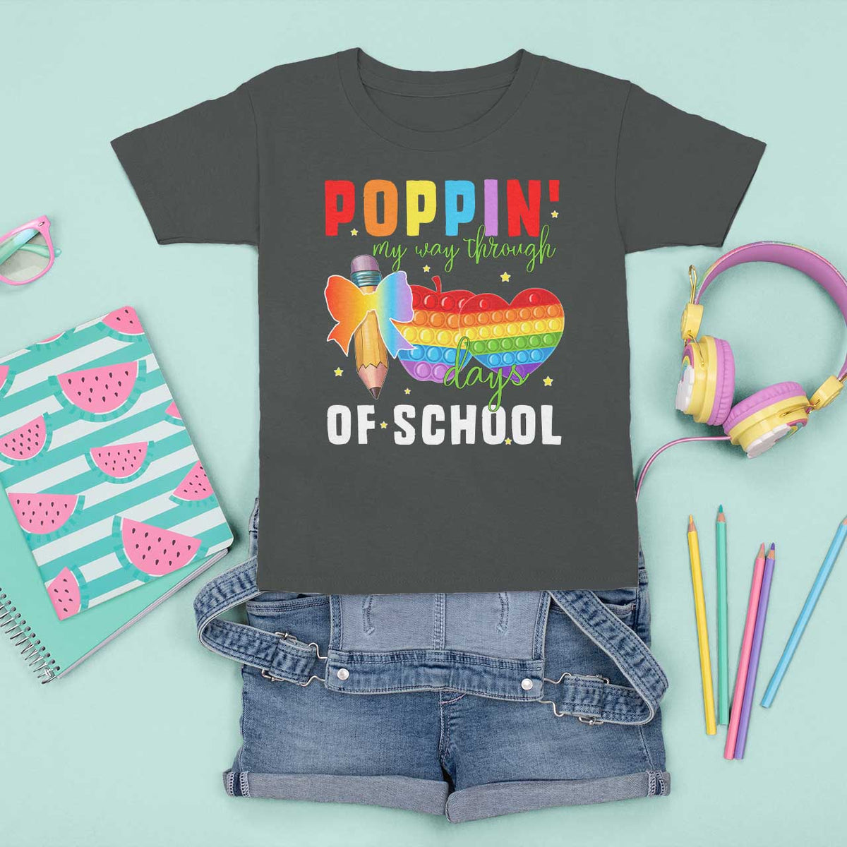 Funny Poppin' My Way Through 100 Day T Shirt For Kid