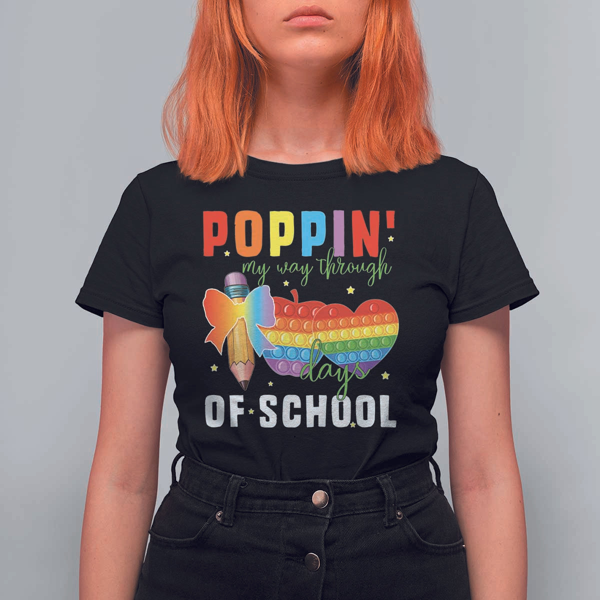 Funny Poppin' My Way Through 100 Day T Shirt For Women
