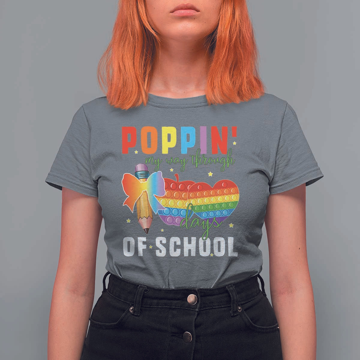 Funny Poppin' My Way Through 100 Day T Shirt For Women