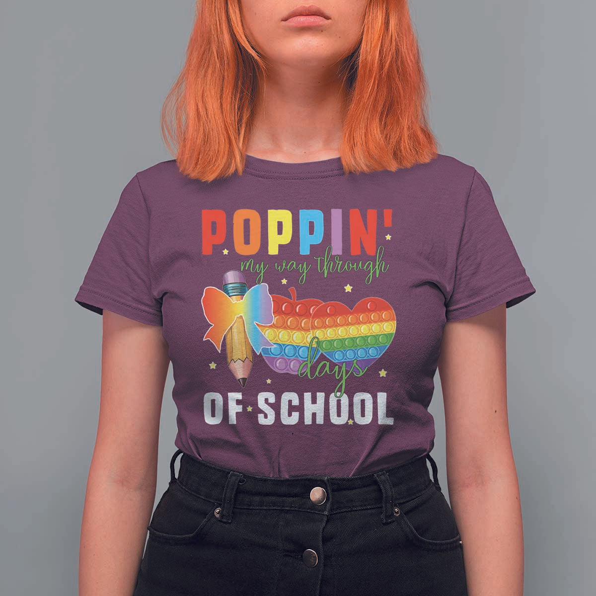Funny Poppin' My Way Through 100 Day T Shirt For Women