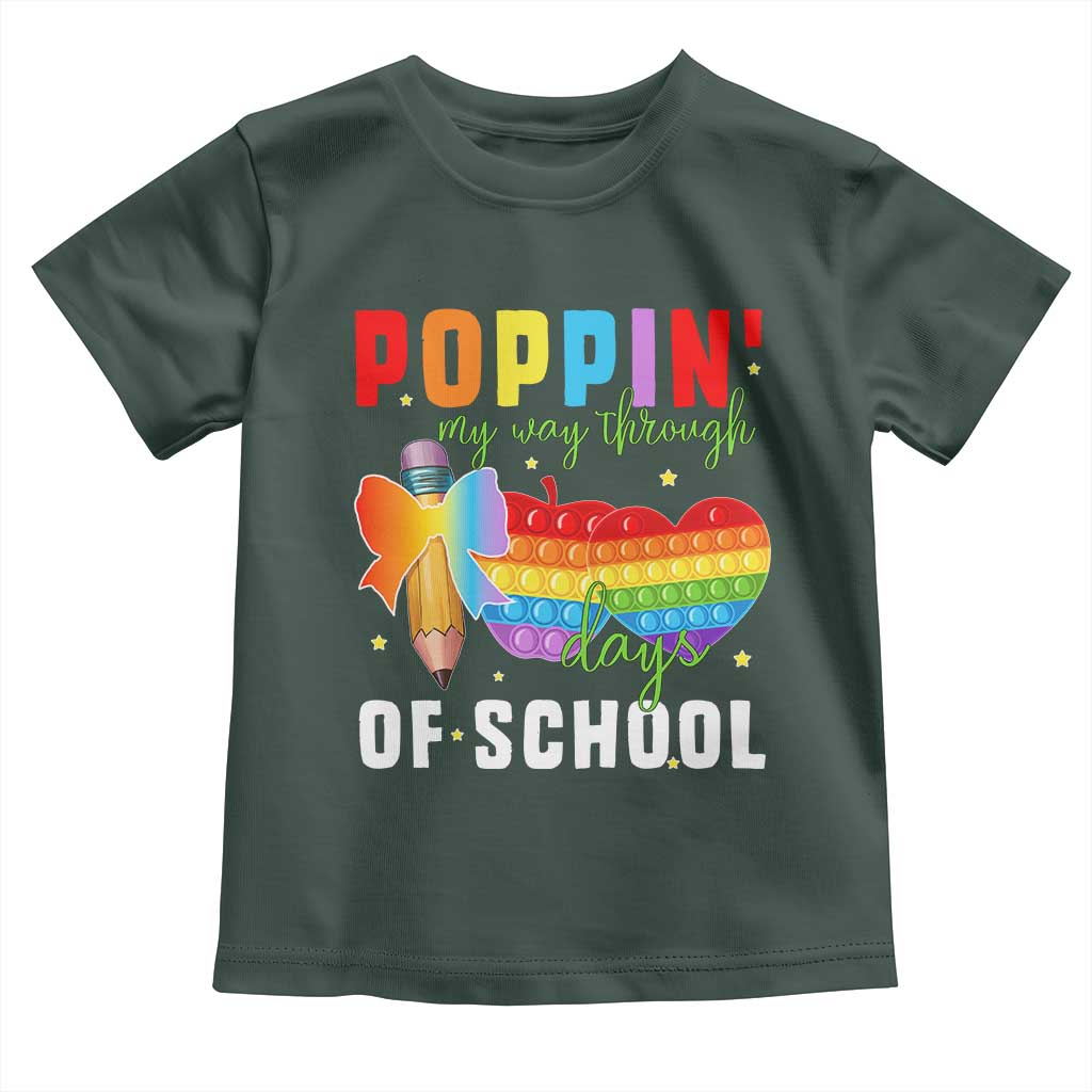 Funny Poppin' My Way Through 100 Day Toddler T Shirt