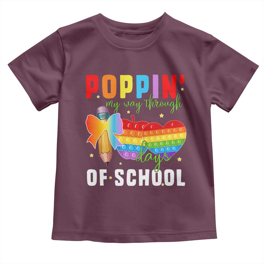 Funny Poppin' My Way Through 100 Day Toddler T Shirt