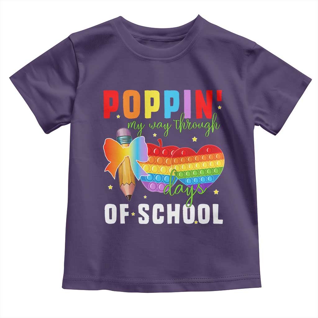 Funny Poppin' My Way Through 100 Day Toddler T Shirt