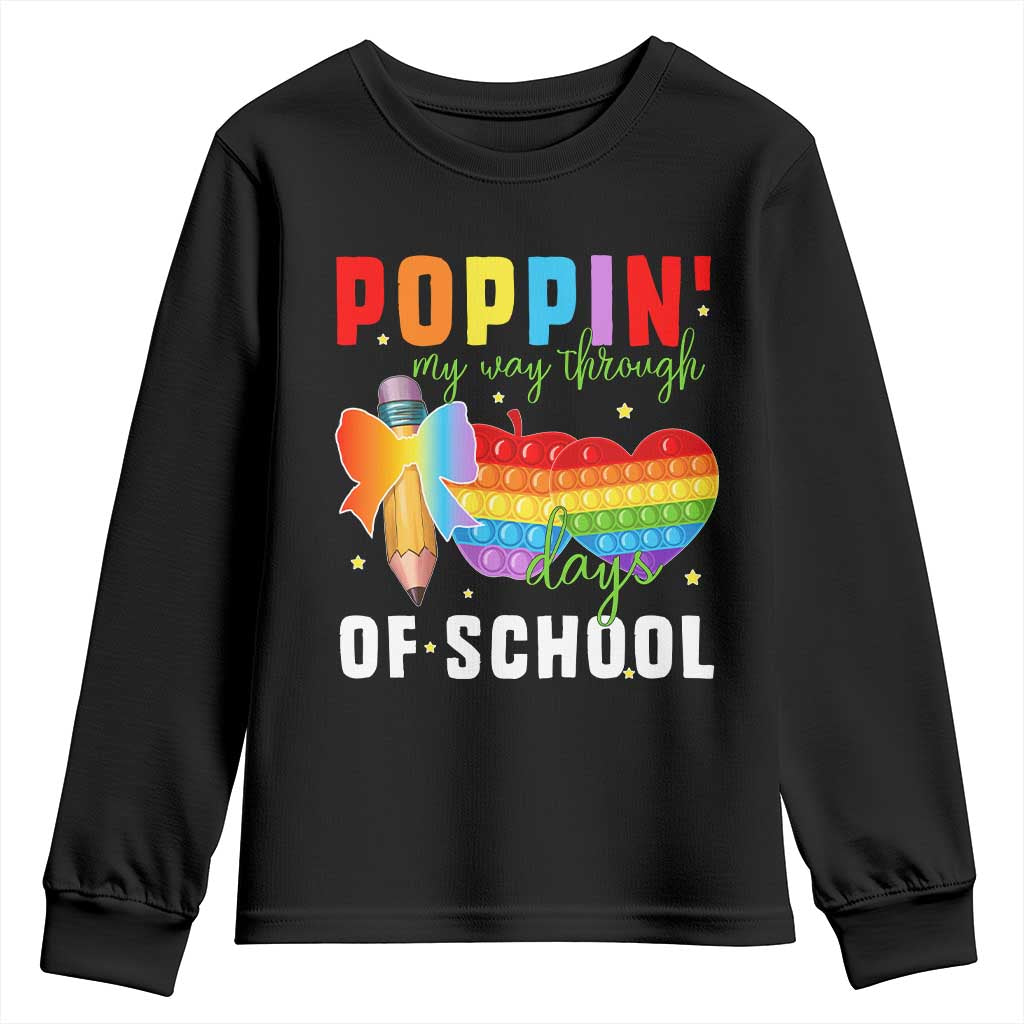 Funny Poppin' My Way Through 100 Day Youth Sweatshirt
