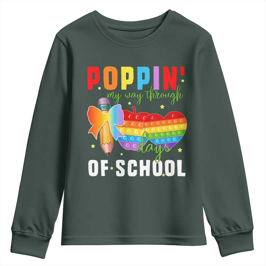 Funny Poppin' My Way Through 100 Day Youth Sweatshirt