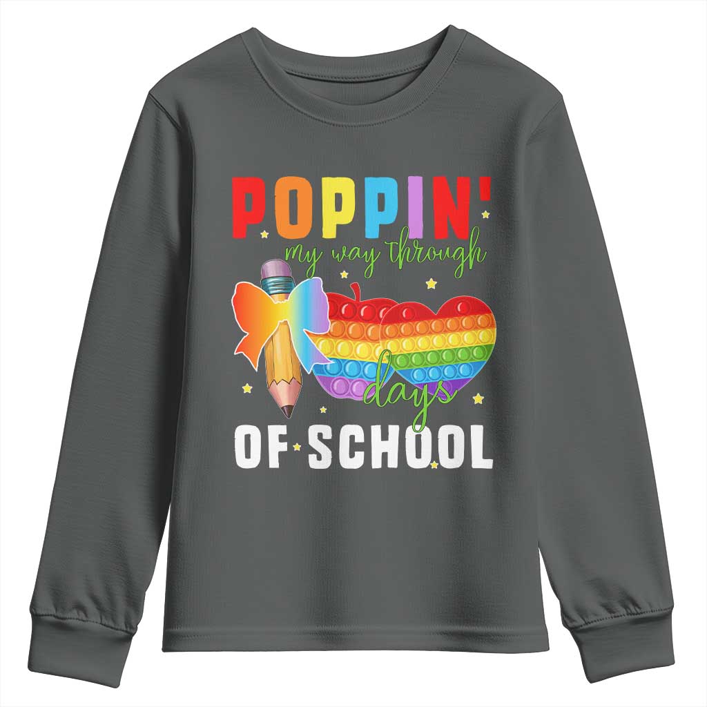 Funny Poppin' My Way Through 100 Day Youth Sweatshirt