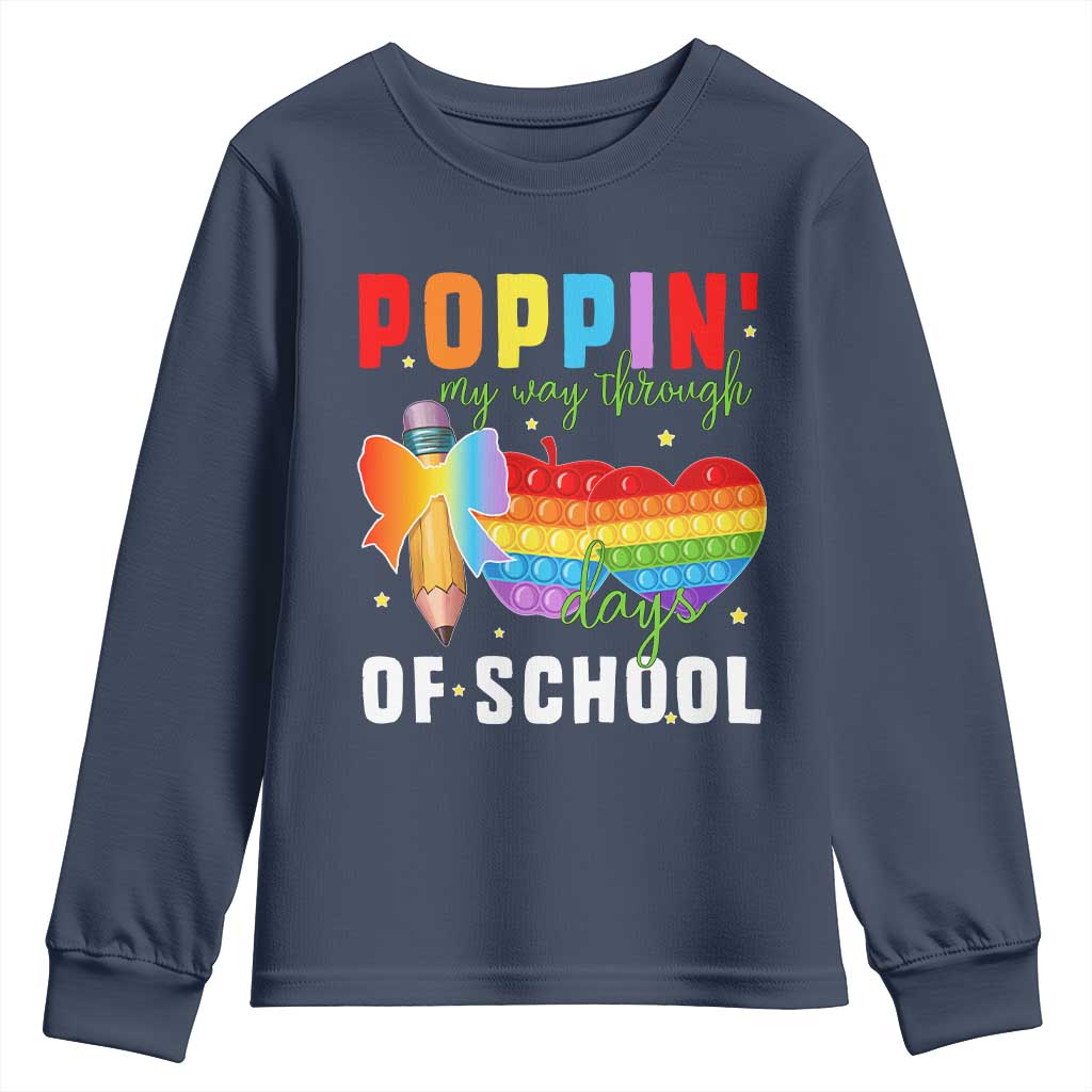 Funny Poppin' My Way Through 100 Day Youth Sweatshirt