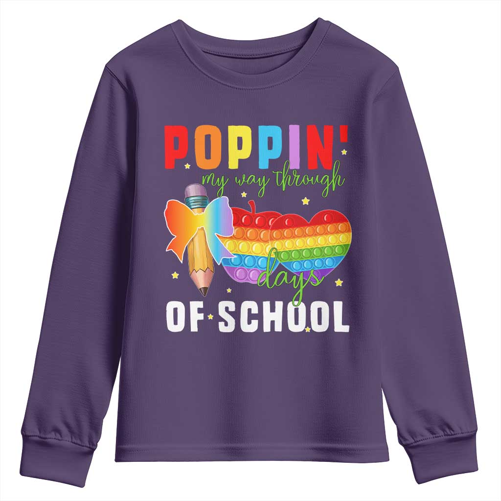 Funny Poppin' My Way Through 100 Day Youth Sweatshirt