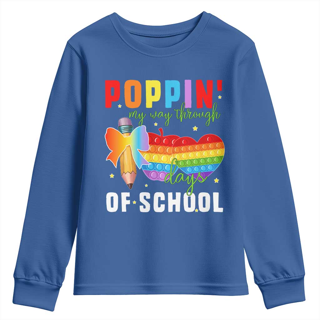 Funny Poppin' My Way Through 100 Day Youth Sweatshirt