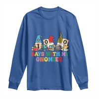 Funny 100 Days With My Gnomies Long Sleeve Shirt 100th Day of School