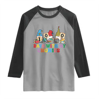Funny 100 Days With My Gnomies Raglan Shirt 100th Day of School