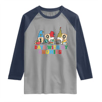 Funny 100 Days With My Gnomies Raglan Shirt 100th Day of School