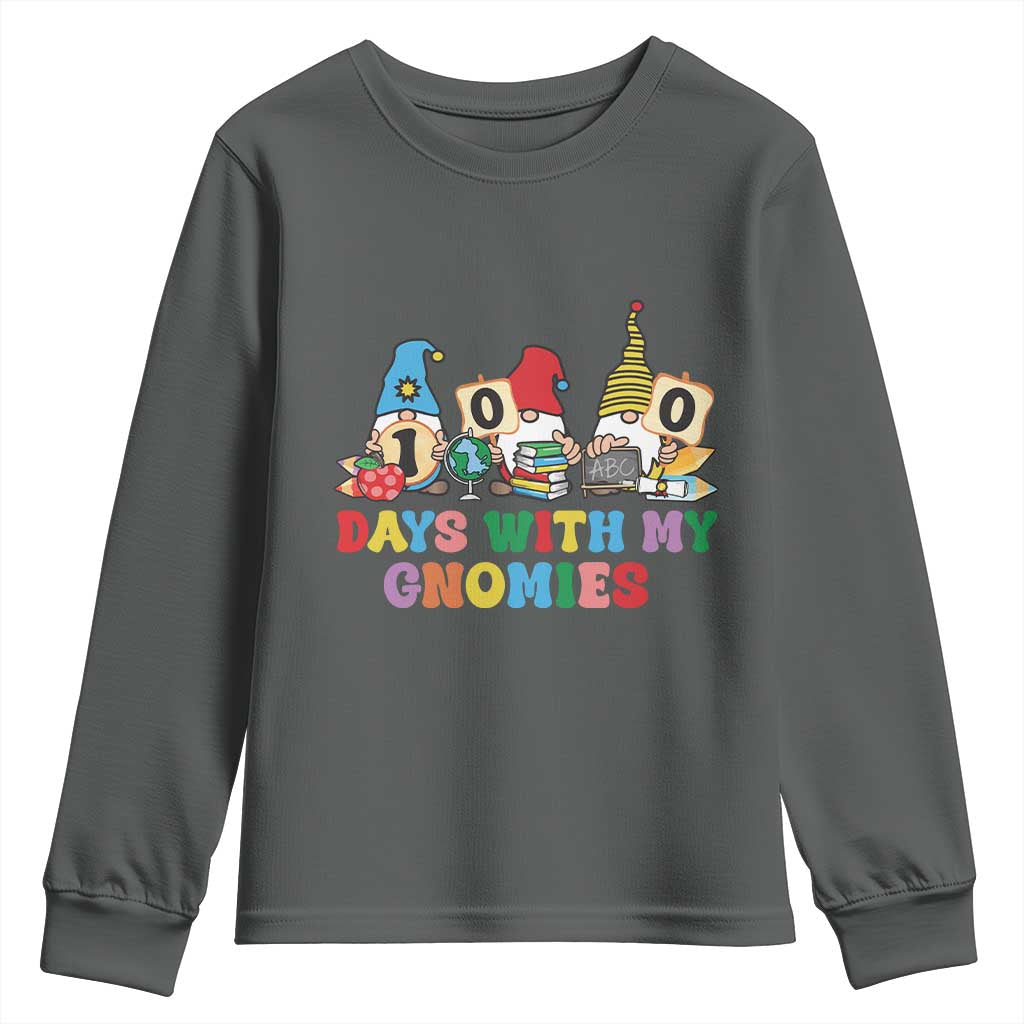 Funny 100 Days With My Gnomies Youth Sweatshirt 100th Day of School
