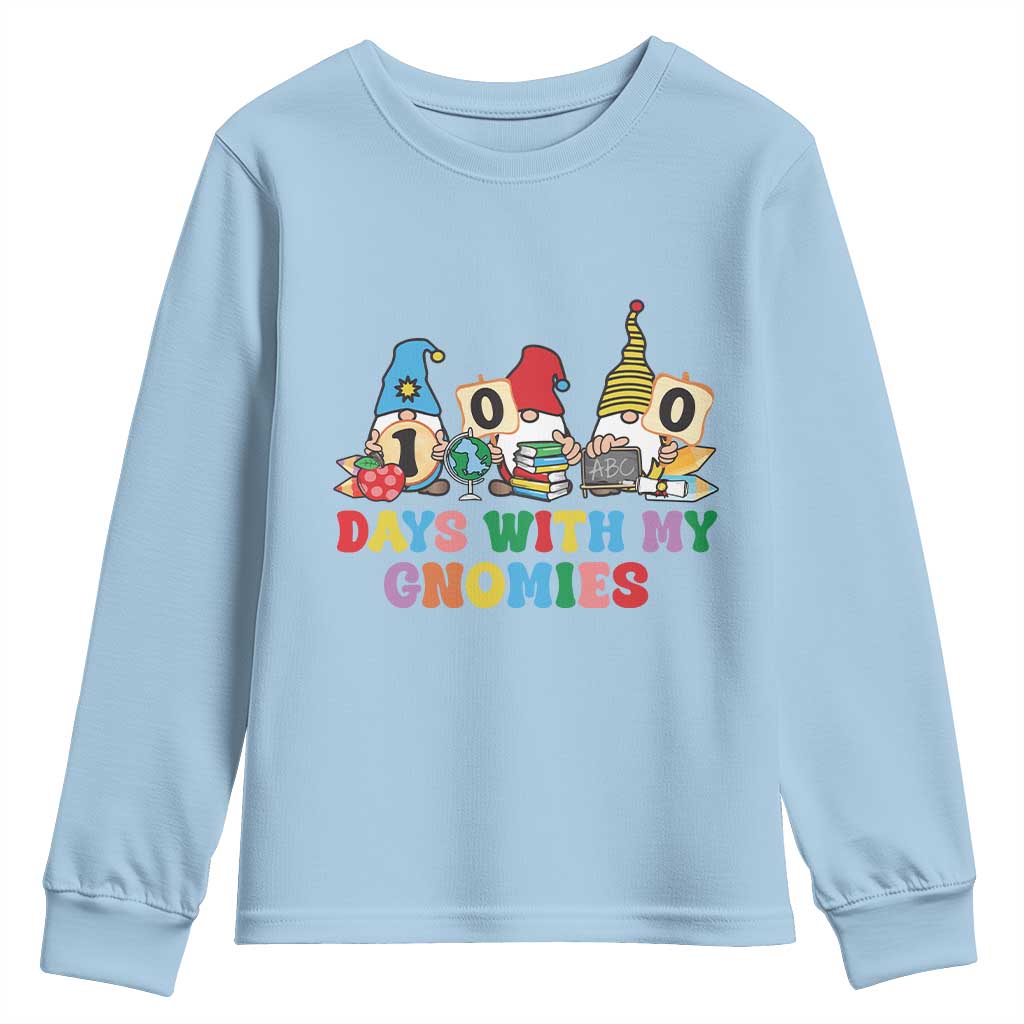 Funny 100 Days With My Gnomies Youth Sweatshirt 100th Day of School