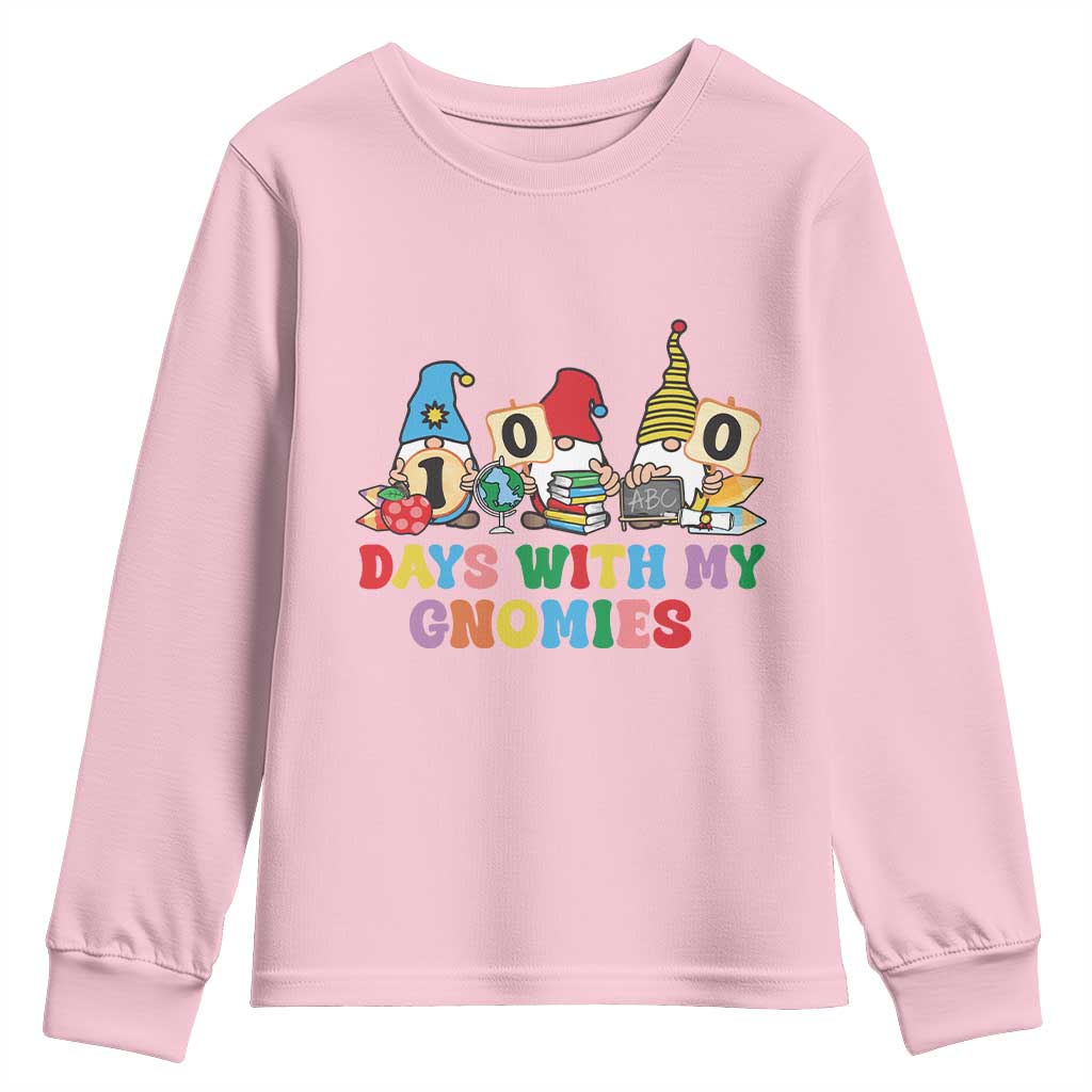 Funny 100 Days With My Gnomies Youth Sweatshirt 100th Day of School