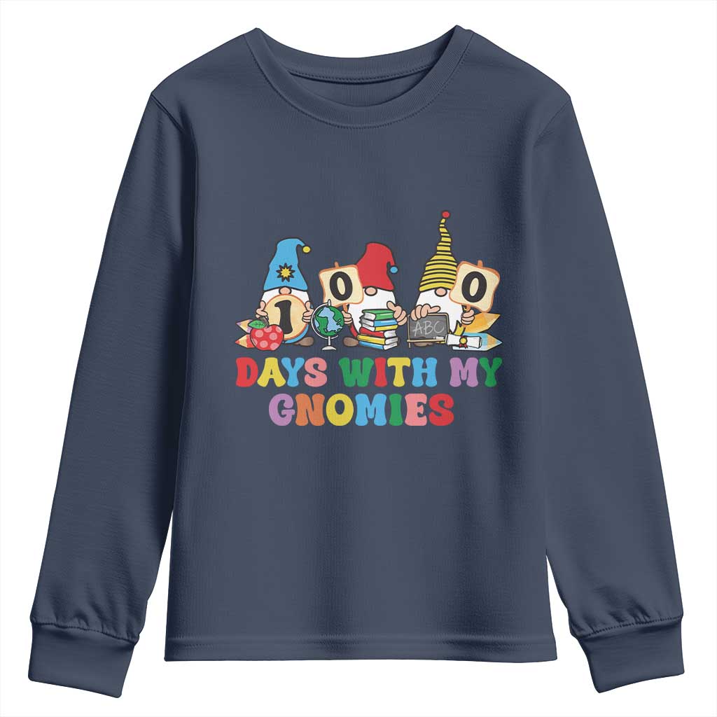 Funny 100 Days With My Gnomies Youth Sweatshirt 100th Day of School