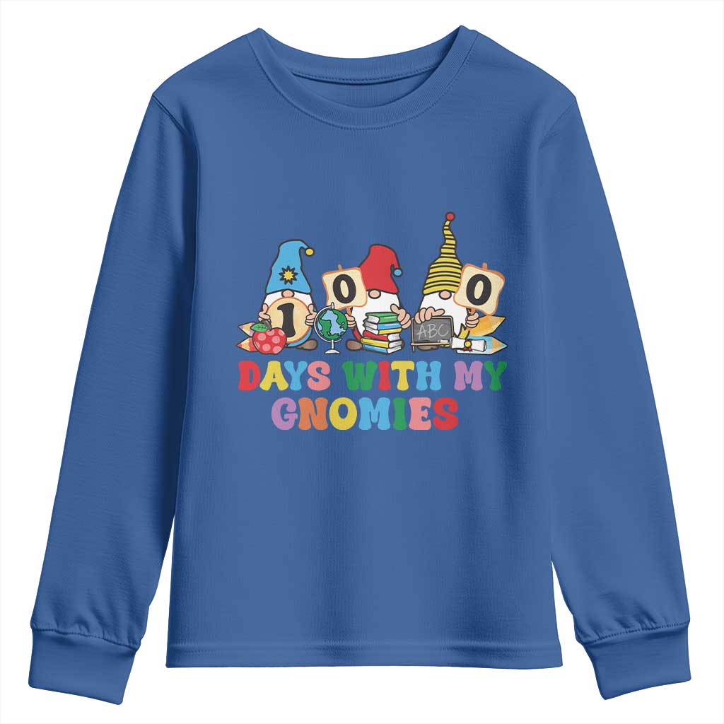Funny 100 Days With My Gnomies Youth Sweatshirt 100th Day of School