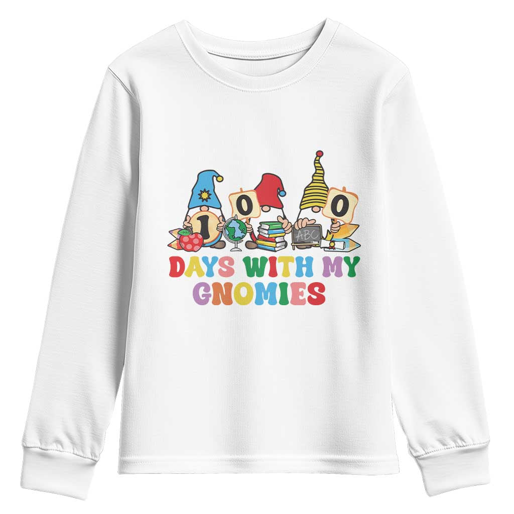 Funny 100 Days With My Gnomies Youth Sweatshirt 100th Day of School