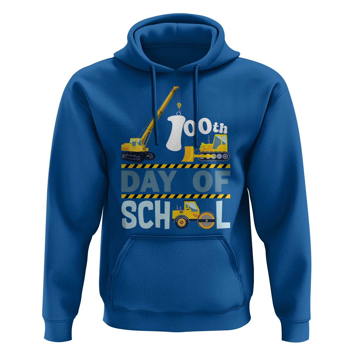 Funny 100TH Days Of School Construction Hoodie Vehicle Excavators
