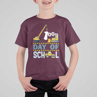 Funny 100TH Days Of School Construction T Shirt For Kid Vehicle Excavators