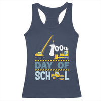 Funny 100TH Days Of School Construction Racerback Tank Top Vehicle Excavators