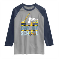 Funny 100TH Days Of School Construction Raglan Shirt Vehicle Excavators