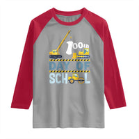Funny 100TH Days Of School Construction Raglan Shirt Vehicle Excavators