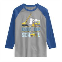 Funny 100TH Days Of School Construction Raglan Shirt Vehicle Excavators