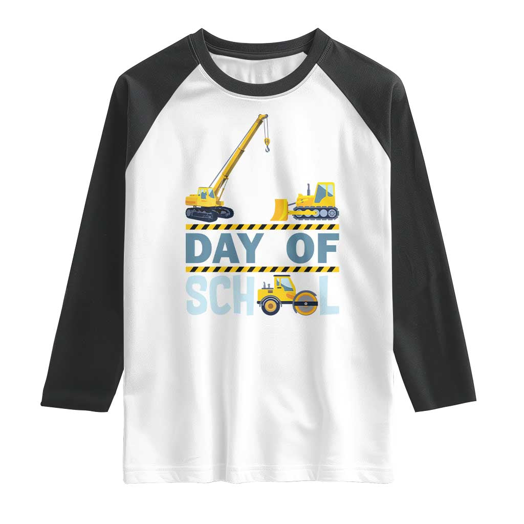 Funny 100TH Days Of School Construction Raglan Shirt Vehicle Excavators