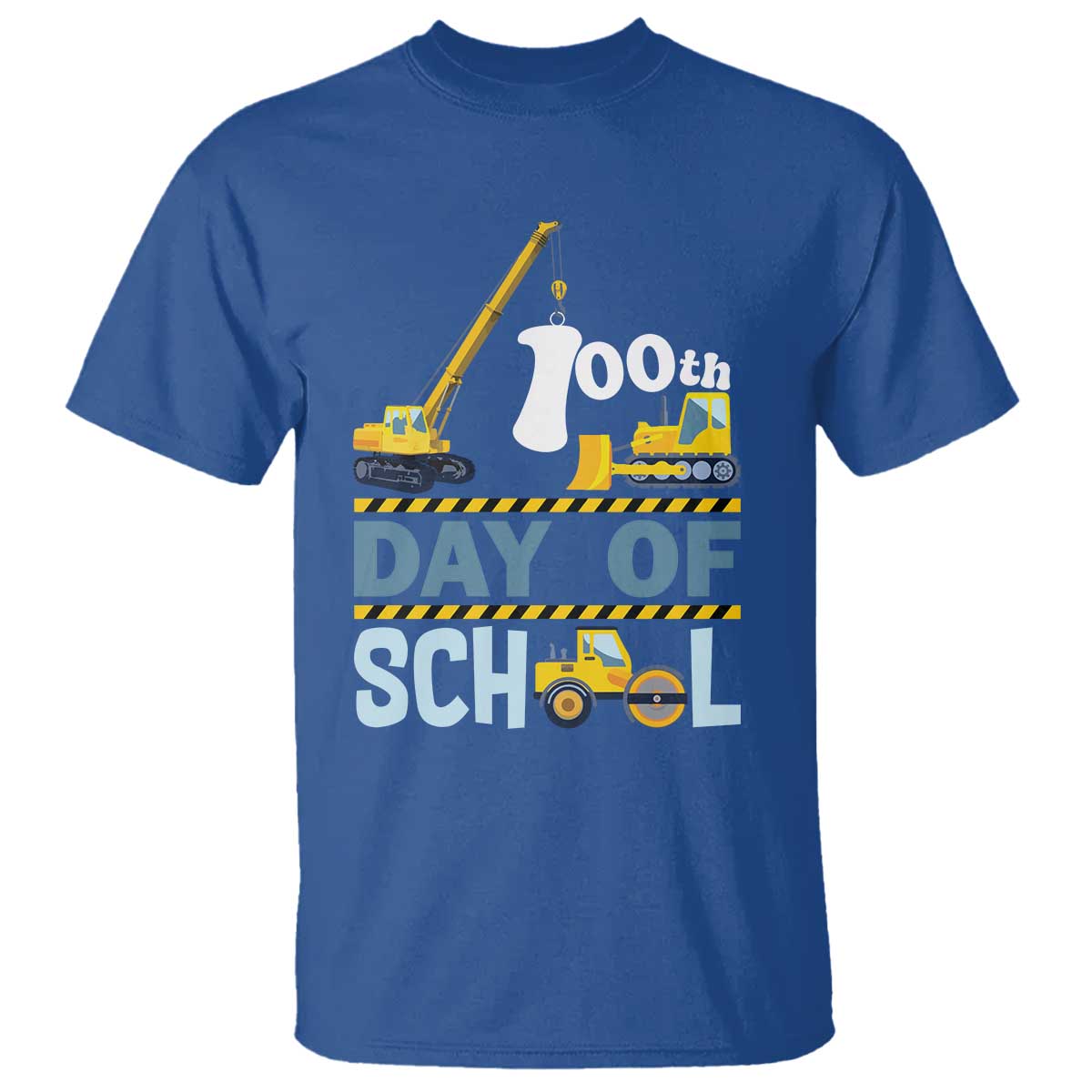 Funny 100TH Days Of School Construction T Shirt Vehicle Excavators