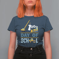 Funny 100TH Days Of School Construction T Shirt For Women Vehicle Excavators