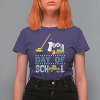 Funny 100TH Days Of School Construction T Shirt For Women Vehicle Excavators
