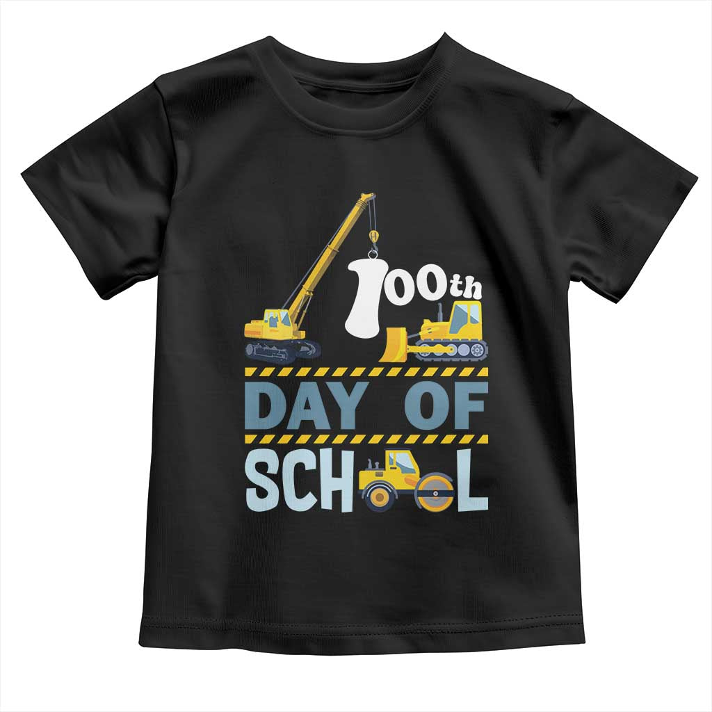 Funny 100TH Days Of School Construction Toddler T Shirt Vehicle Excavators
