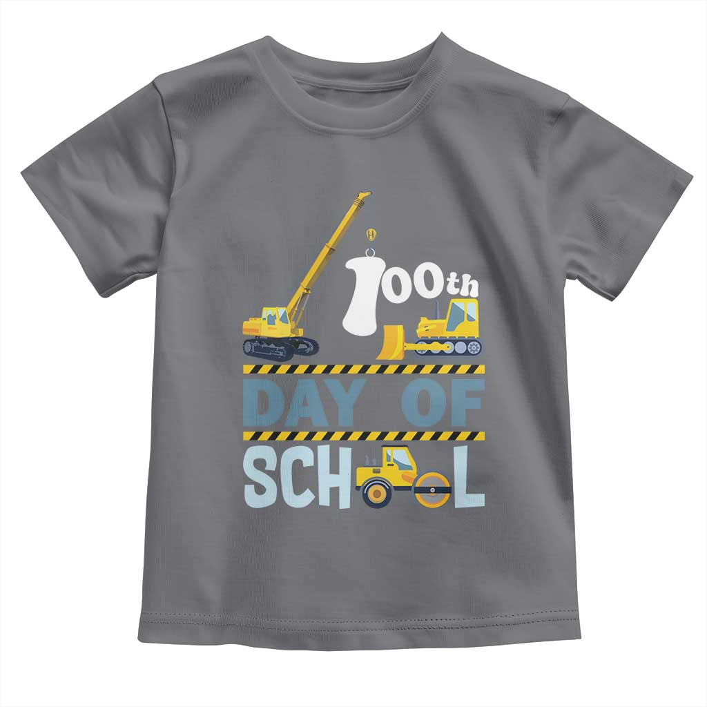 Funny 100TH Days Of School Construction Toddler T Shirt Vehicle Excavators