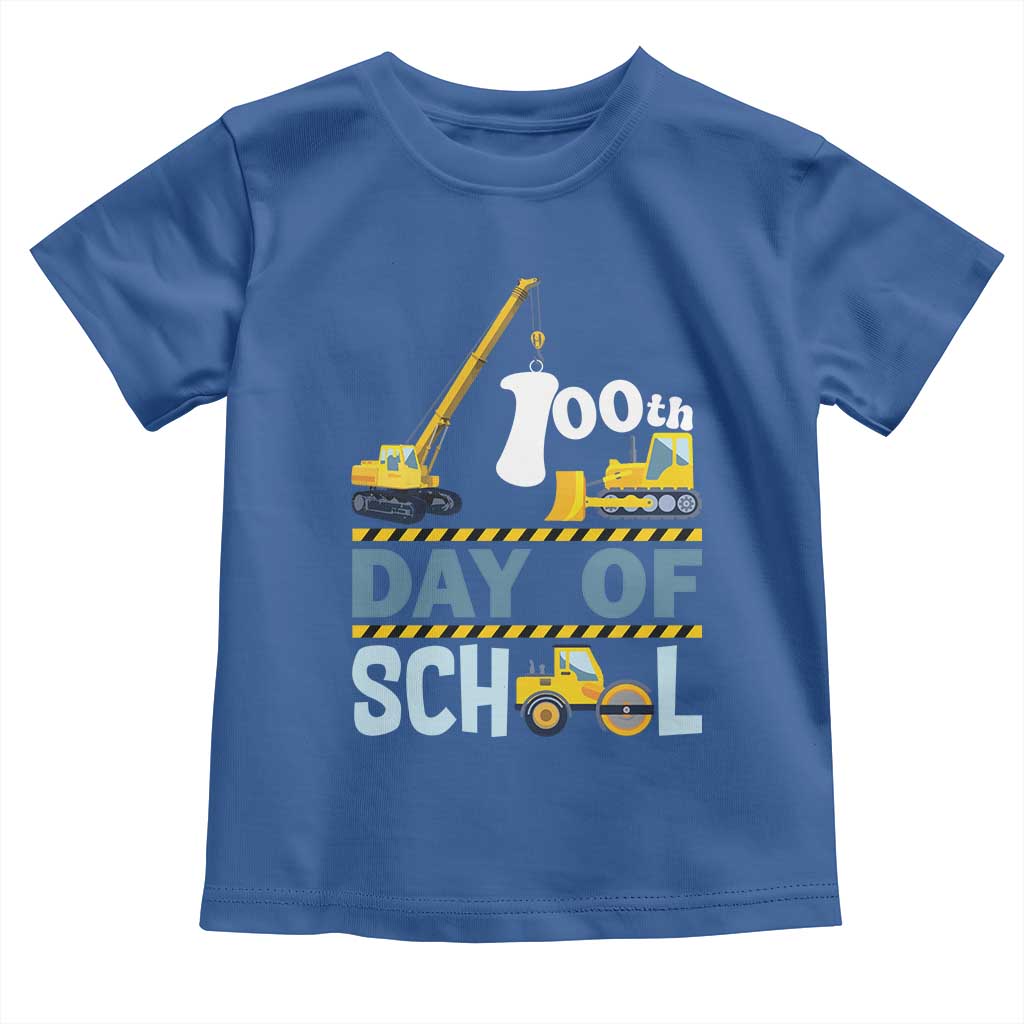 Funny 100TH Days Of School Construction Toddler T Shirt Vehicle Excavators