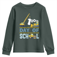Funny 100TH Days Of School Construction Youth Sweatshirt Vehicle Excavators