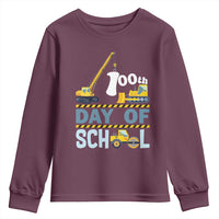 Funny 100TH Days Of School Construction Youth Sweatshirt Vehicle Excavators