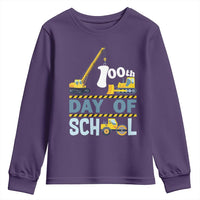 Funny 100TH Days Of School Construction Youth Sweatshirt Vehicle Excavators