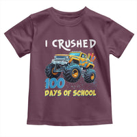 Funny I Crushed 100 Days Of School Toddler T Shirt Monster Truck 100th Day Of School