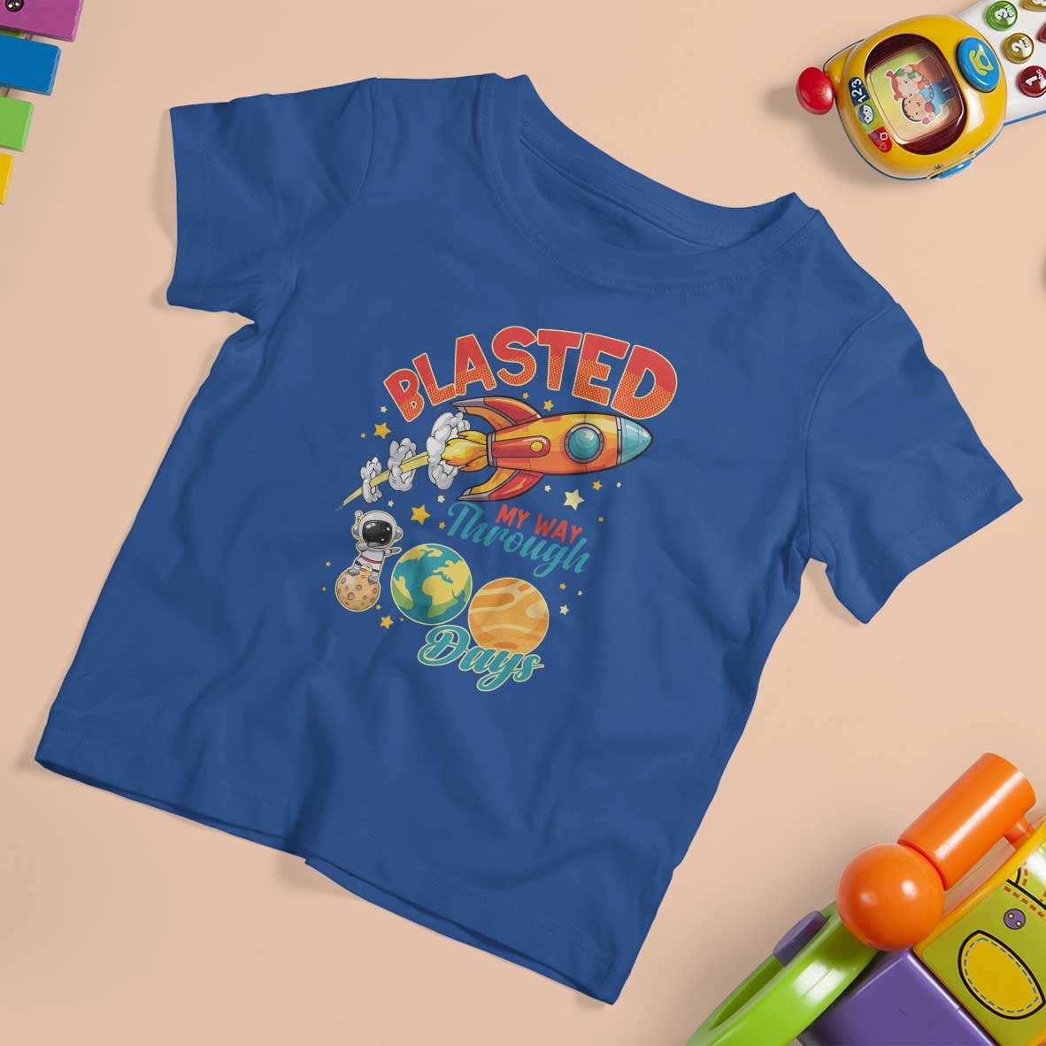 Funny Blasted My Way Through 100 Days T Shirt For Kid 100 Days Of School
