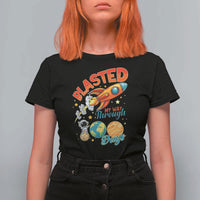 Funny Blasted My Way Through 100 Days T Shirt For Women 100 Days Of School