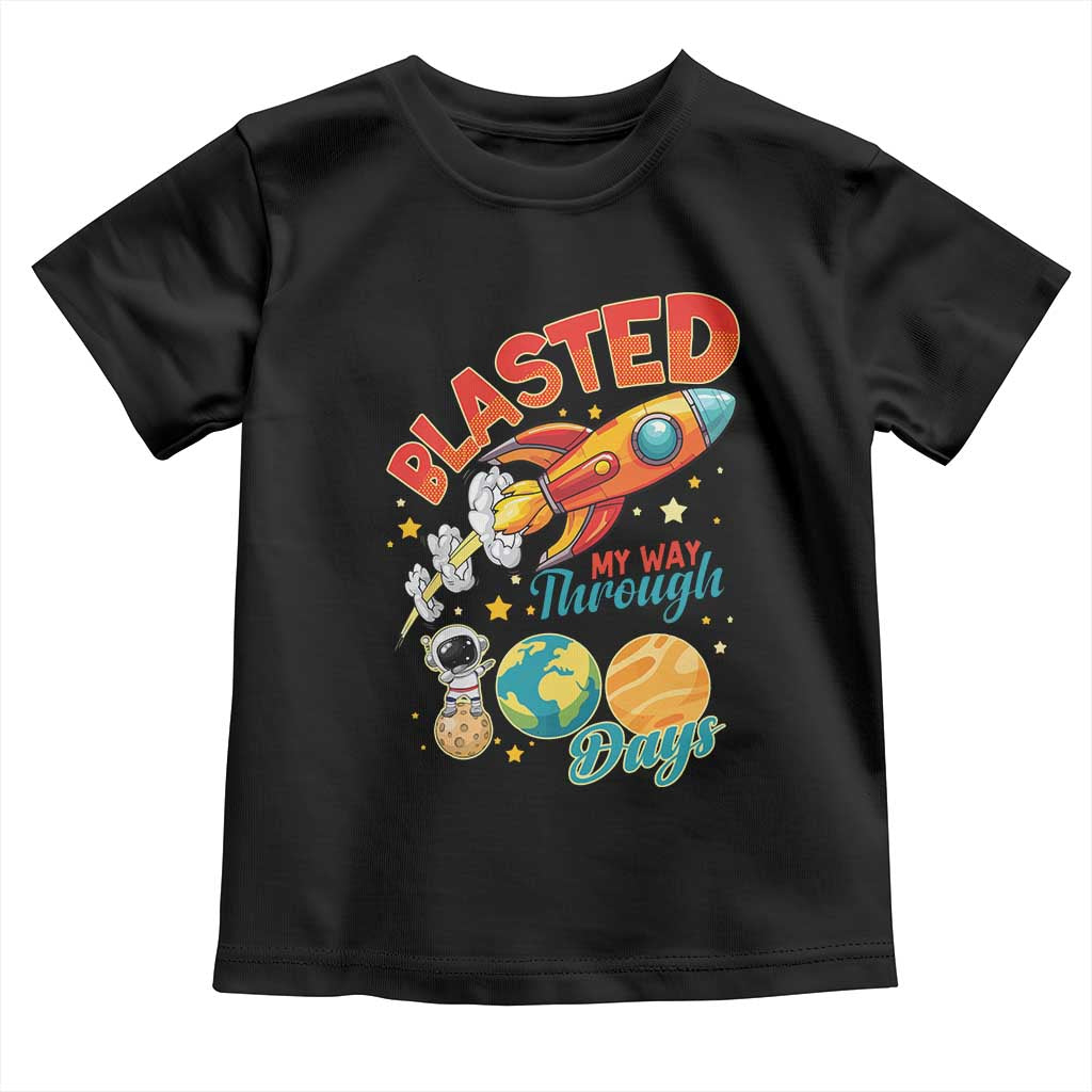 Funny Blasted My Way Through 100 Days Toddler T Shirt 100 Days Of School